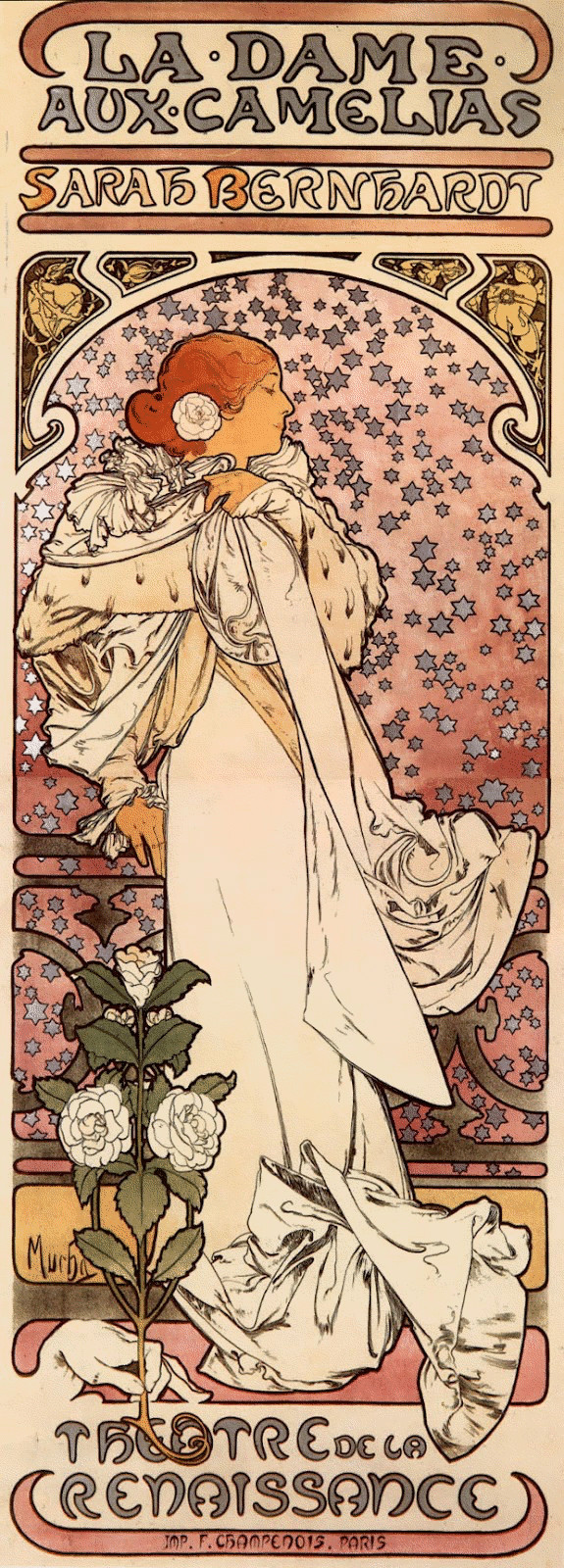 La Dame aux Camélias by Alfons Mucha circa 1890 1910 i